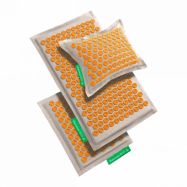 Pranamat ECO Set (Mat + Pillow + Mini) Natur & Orange